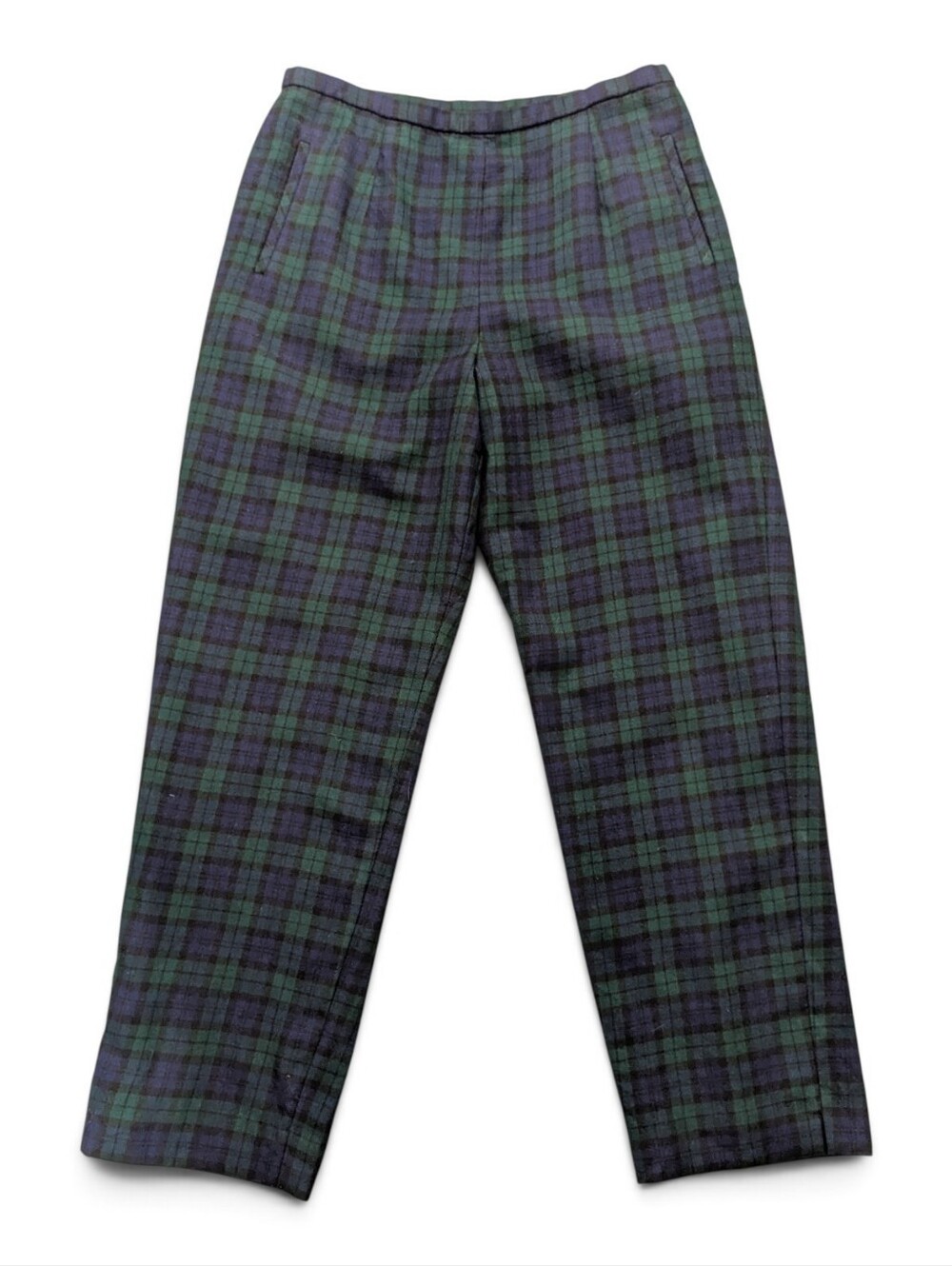 Pendleton Black Watch Wool Pants Women's 16 Green & Navy Plaid Chinos